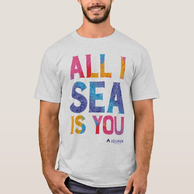 Aquaman | "All I Sea Is You" färgfläckig Paisley T Shirt (Framsida)