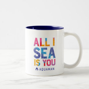 Aquaman "All I Sea Is You" färgfläckig Paisley Två-Tonad Mugg