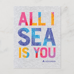 Aquaman "All I Sea Is You" färgfläckig Paisley Vykort