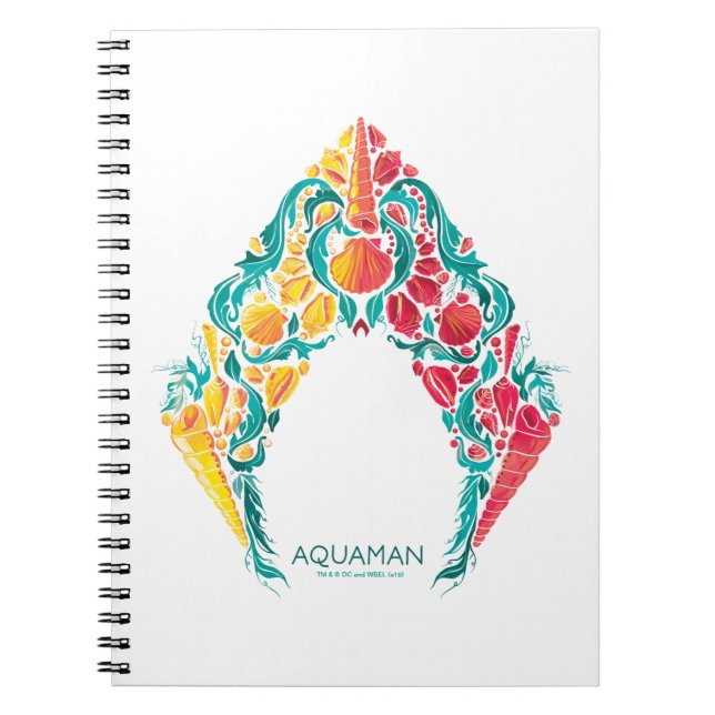 Aquaman | Aquaman & Mera Themes Seashell-Logotyp Anteckningsbok (Framsidan)