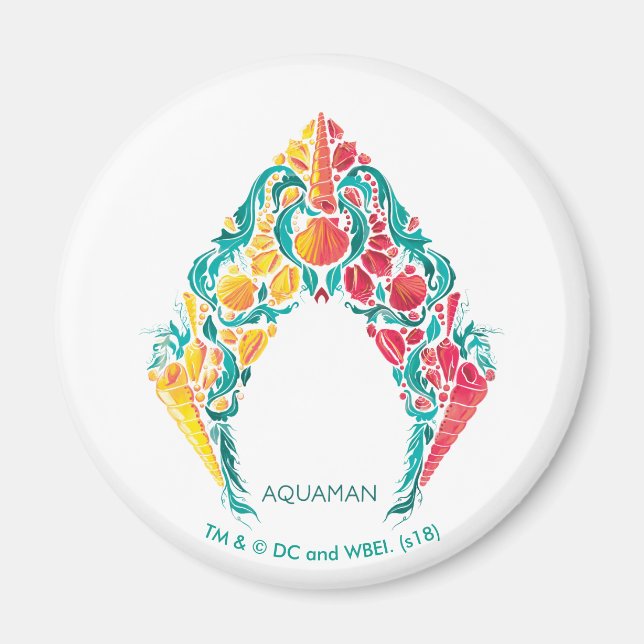 Aquaman | Aquaman & Mera Themes Seashell-Logotyp Magnet (Framsidan)