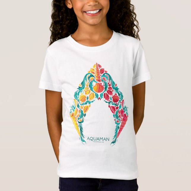 Aquaman | Aquaman & Mera Themes Seashell-Logotyp T Shirt (Framsida)