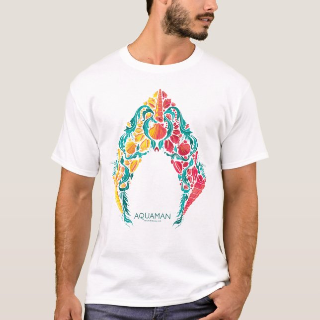 Aquaman | Aquaman & Mera Themes Seashell-Logotyp T Shirt (Framsida)