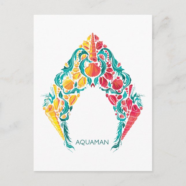 Aquaman | Aquaman & Mera Themes Seashell-Logotyp Vykort (Framsida)