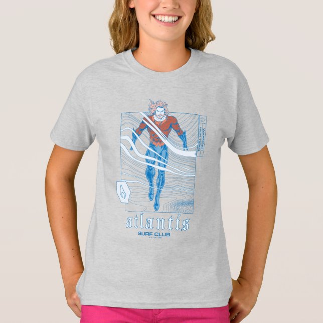 Aquaman - Atlantis Surfa Klubb T Shirt (Framsida)