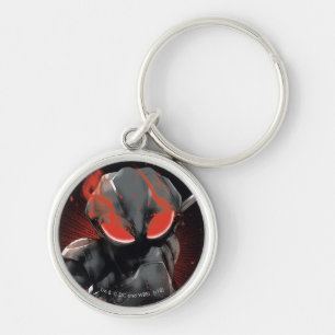 Aquaman Black Manta Red Swipe Graphic Rund Silverfärgad Nyckelring