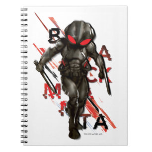 Aquaman Black Manta Scattered Typography Graphic Anteckningsbok