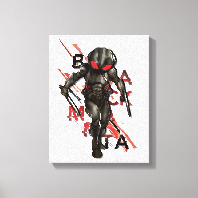 Aquaman | Black Manta Scattered Typography Graphic Canvastryck (Framsida)