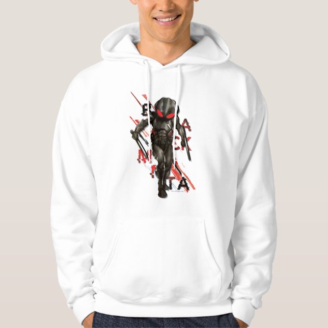 Aquaman | Black Manta Scattered Typography Graphic Hoodie (Framsida)