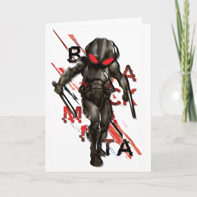 Aquaman | Black Manta Scattered Typography Graphic Kort (Framsida)