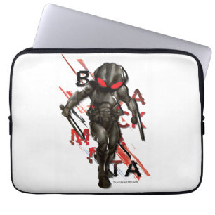 Aquaman Black Manta Scattered Typography Graphic Laptop Fodral