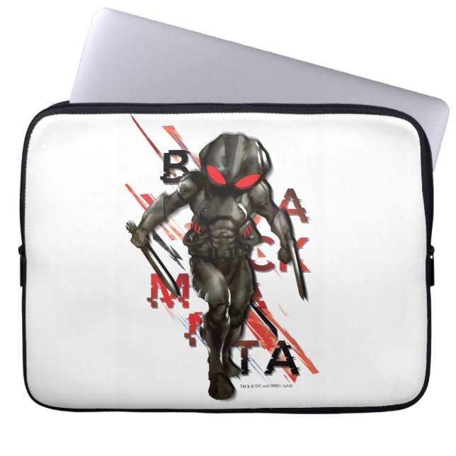 Aquaman | Black Manta Scattered Typography Graphic Laptop Fodral (Framsidan)