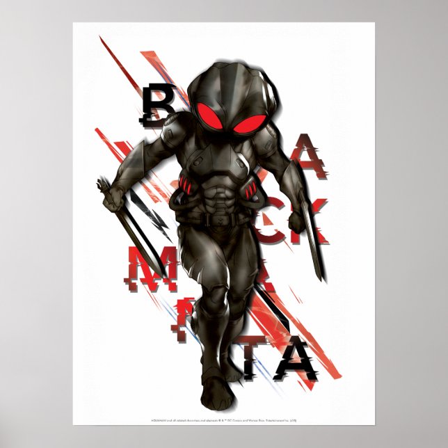 Aquaman | Black Manta Scattered Typography Graphic Poster (Framsidan)