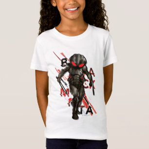 Aquaman Black Manta Scattered Typography Graphic T Shirt