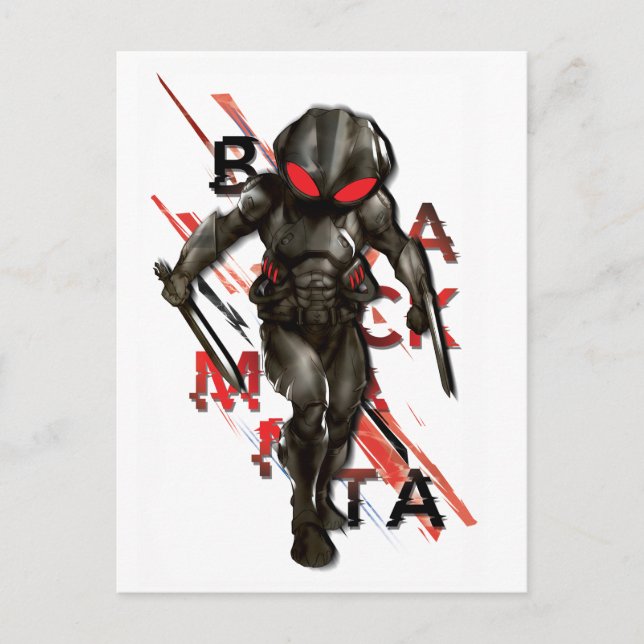 Aquaman | Black Manta Scattered Typography Graphic Vykort (Framsida)