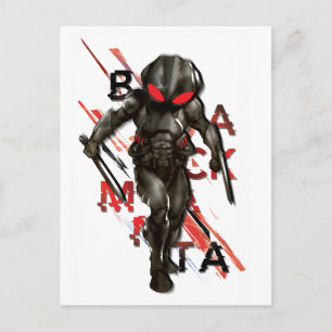 Aquaman Black Manta Scattered Typography Graphic Vykort