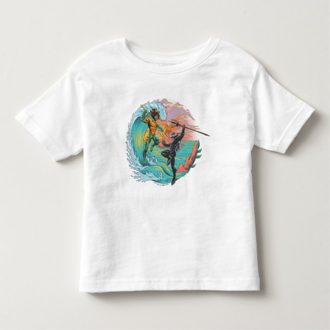 Aquaman & Black Manta Tidal Wave T Shirt (Framsida)