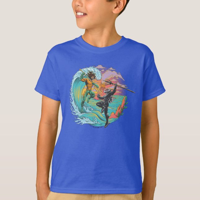 Aquaman & Black Manta Tidal Wave T Shirt (Framsida)