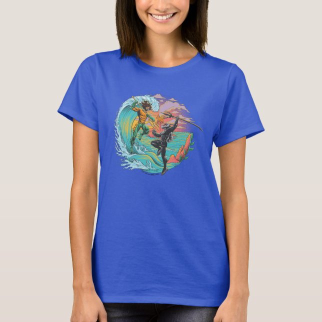 Aquaman & Black Manta Tidal Wave T Shirt (Framsida)