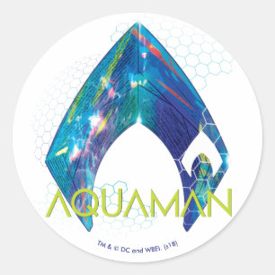 Aquaman bruten Aquaman logotyp Runt Klistermärke
