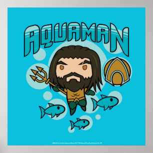 Aquaman Chibi Aquaman Undersea Graphic Poster