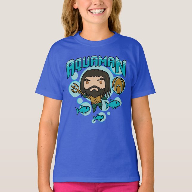 Aquaman | Chibi Aquaman Undersea Graphic T Shirt (Framsida)