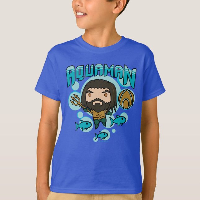 Aquaman | Chibi Aquaman Undersea Graphic T Shirt (Framsida)