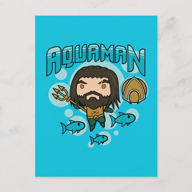 Aquaman | Chibi Aquaman Undersea Graphic Vykort (Framsida)