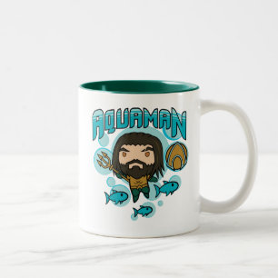 Aquaman Chibi grafiska Aquaman Undersea Två-Tonad Mugg