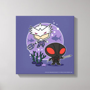Aquaman Chibi grafiska Orm & svart Manta Canvastryck