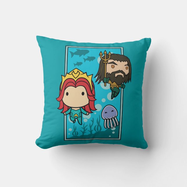 Aquaman | Chibi Mera & Aquaman Undersea Graphic Kudde (Framsida)