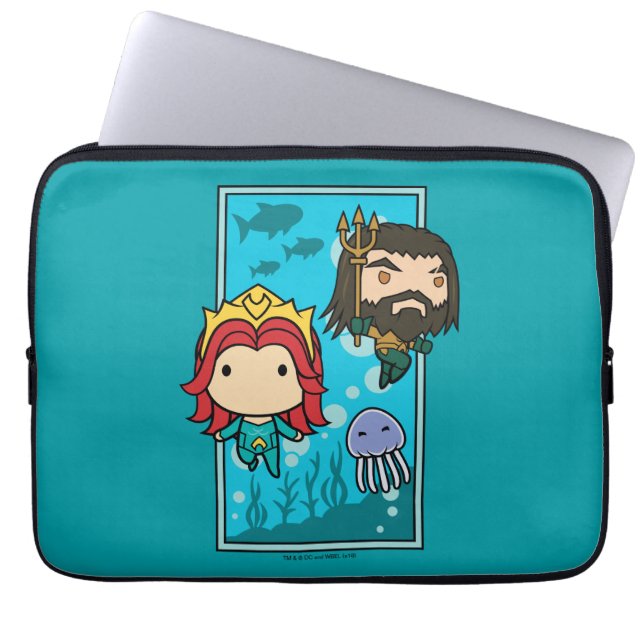 Aquaman | Chibi Mera & Aquaman Undersea Graphic Laptop Fodral (Framsidan)