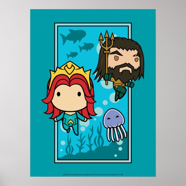 Aquaman | Chibi Mera & Aquaman Undersea Graphic Poster (Framsidan)