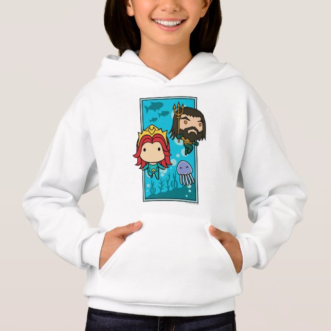 Aquaman | Chibi Mera & Aquaman Undersea Graphic T Shirt (Framsida)