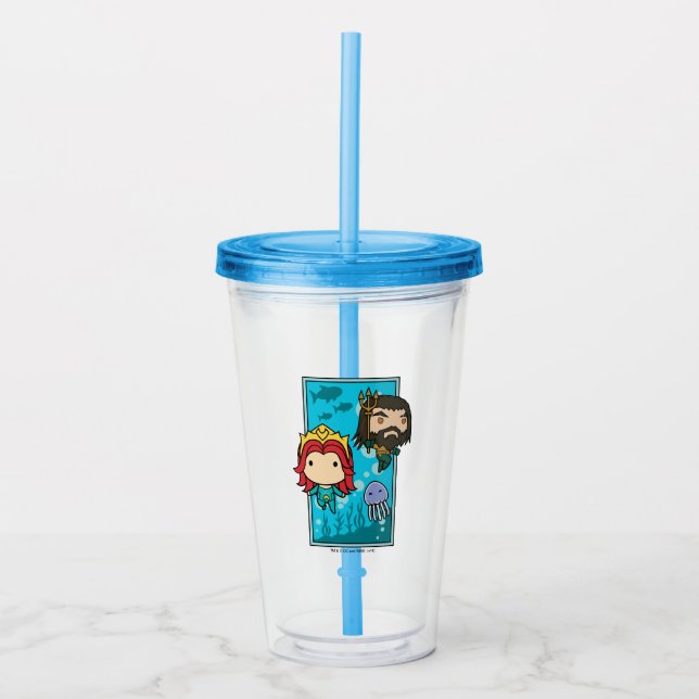 Aquaman | Chibi Mera & Aquaman Undersea Graphic Take Away Mugg (Framsida)