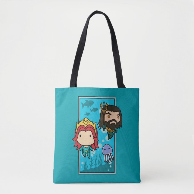 Aquaman | Chibi Mera & Aquaman Undersea Graphic Tygkasse (Framsida)