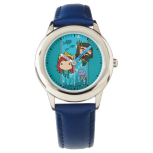 Aquaman Chibi Mera & grafiska Aquaman Undersea Armbandsur