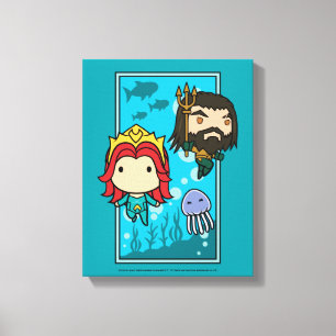 Aquaman Chibi Mera & grafiska Aquaman Undersea Canvastryck