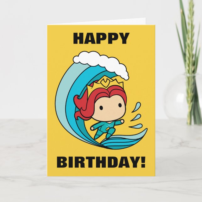 Aquaman | Chibi Mera Riding Wave Graphic Kort (Framsida)