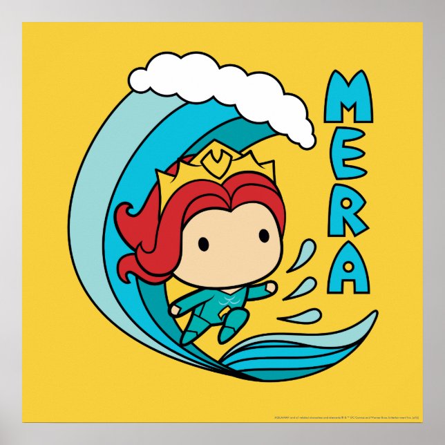 Aquaman | Chibi Mera Riding Wave Graphic Poster (Framsidan)