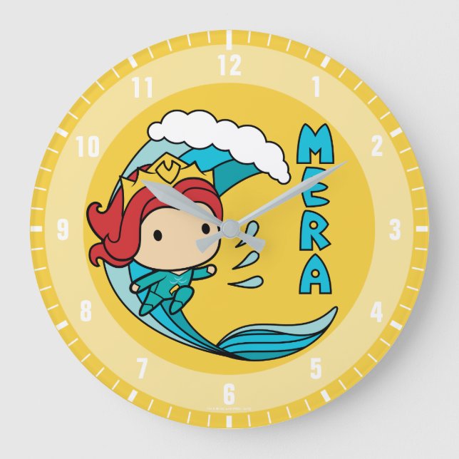 Aquaman | Chibi Mera Riding Wave Graphic Stor Klocka (Framsida)