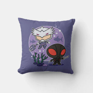Aquaman Chibi Orm & Black Manta Undersea Graphic Kudde