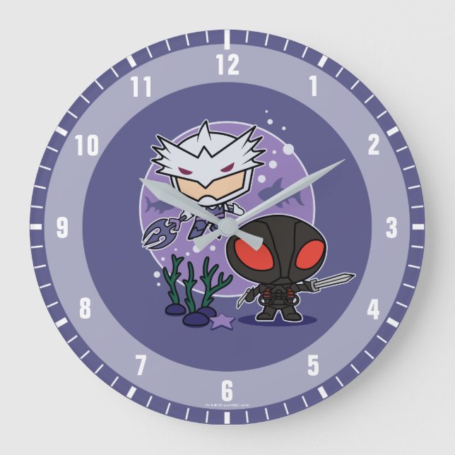 Aquaman | Chibi Orm & Black Manta Undersea Graphic Stor Klocka (Framsida)
