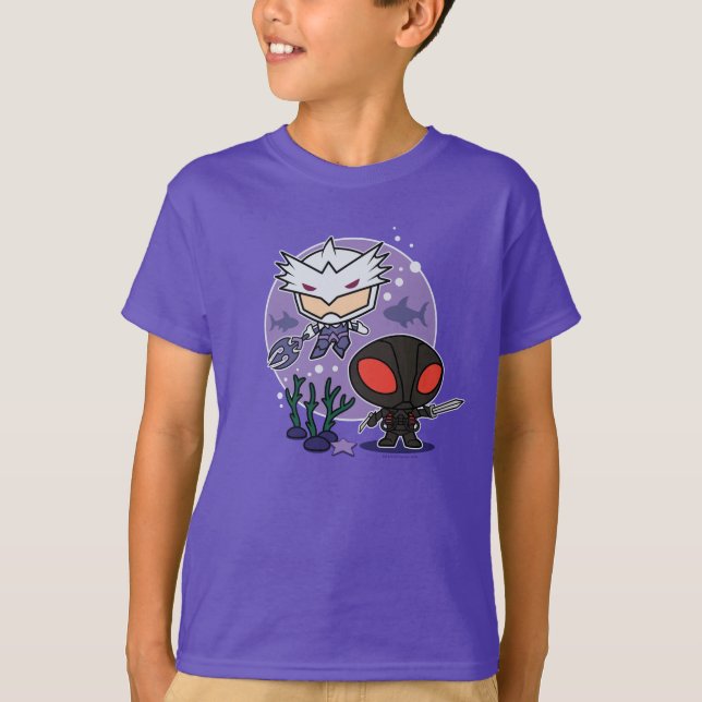 Aquaman | Chibi Orm & Black Manta Undersea Graphic T Shirt (Framsida)