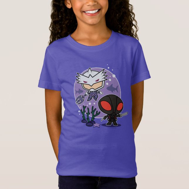 Aquaman | Chibi Orm & Black Manta Undersea Graphic T Shirt (Framsida)