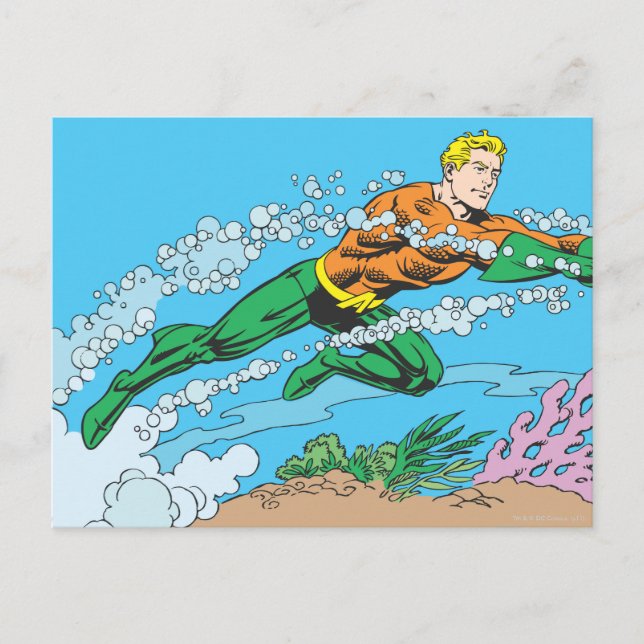 Aquaman Dash Thru Vatten Vykort (Framsida)