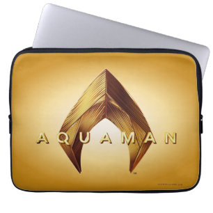 Aquaman Golden Aquaman Logotyp Laptop Fodral