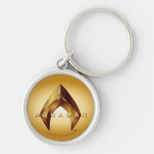 Aquaman Golden Aquaman Logotyp Rund Silverfärgad Nyckelring