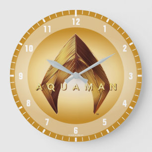 Aquaman   Golden Aquaman Logotyp Stor Klocka