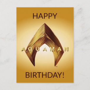 Aquaman Golden Aquaman Logotyp Vykort